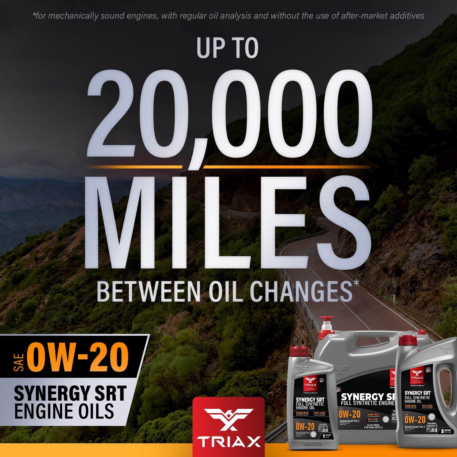TRIAX Synergy SRT 0W-20 API SP Full Synthetic Engine Oil