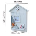 thumbnail image 2 of Soporte para llaves Caja de diseño de casa montada en la pared Colgante de pared Colgador para almacenamiento de llaves Estuche de madera, Velero seitruly HA8882-02B, 2 of 6