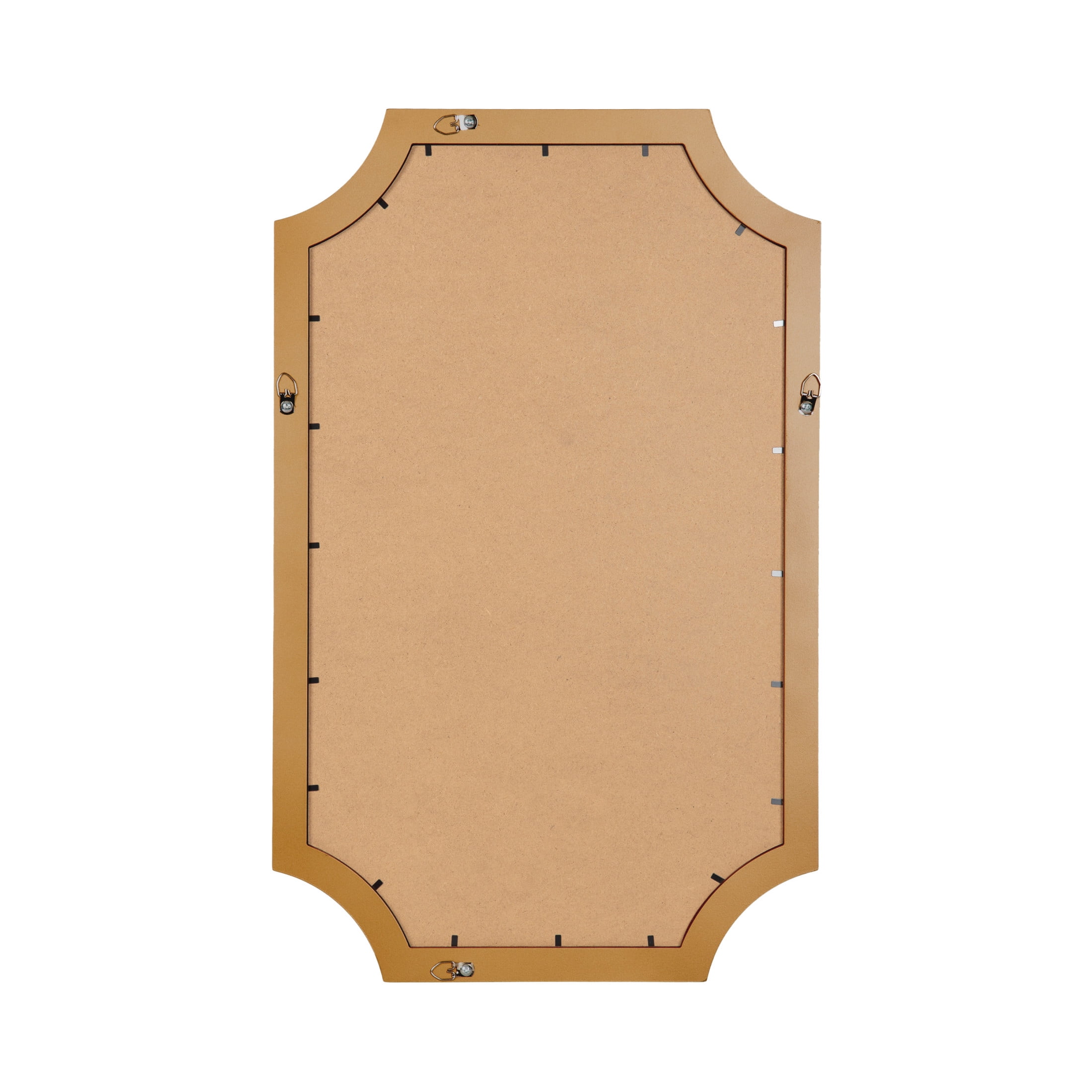 Kate and Laurel Holbrook Glam Framed Scallop Fabric Pinboard, 15 x 24, Gold, Decorative Modern Scalloped Bulletin Board for Use as Vision Board or Wall Organization
