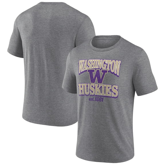 Men's Heather Gray Washington Huskies Vintage Stack Tri-Blend T-Shirt