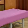 thumbnail image 3 of Funda para camilla de masaje de belleza, mesa de tratamiento, zócalo, camillas, sábanas con orificio para la cara Púrpura, 3 of 5