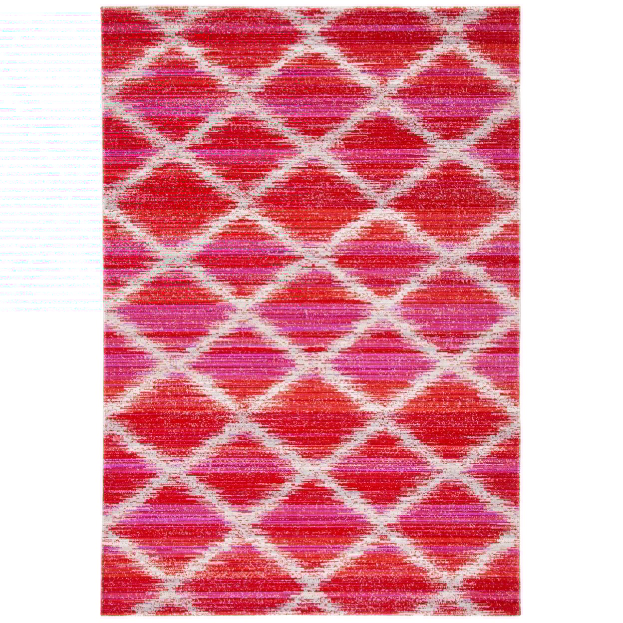 thumbnail image 4 of SAFAVIEH Montage Peyton Geometric Indoor/Outdoor Area Rug, Fuchsia/Ivory, 6'7" x 6'7" Square, 4 of 10