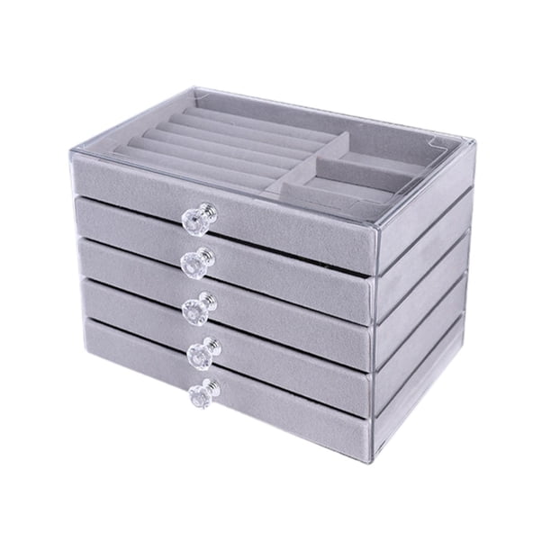 Joyero de 5 capas, organizador de escritorio para guardar joyas, ideal para el Día de la Madre, para pulseras, anillos y collares.
