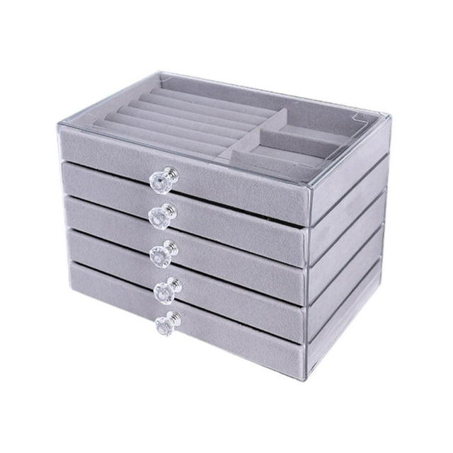 Joyero expositor a prueba de polvo, organizador de pendientes, idea de regalo, estuche organizador para pulseras, collares, relojes y anillos.