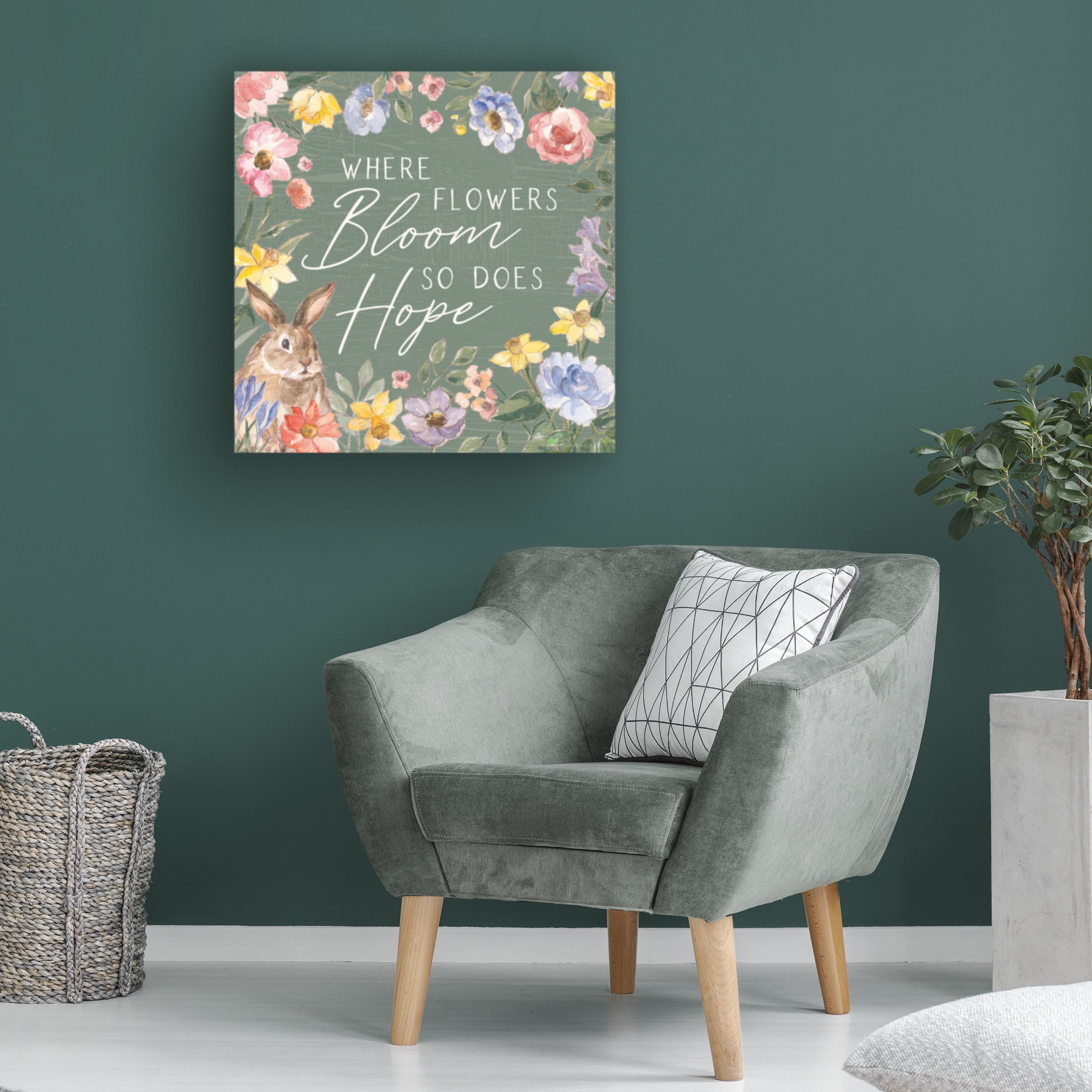 Silvia Vassileva 'Happy Easter III Sage' Canvas Art