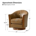 thumbnail image 7 of Tina's Home Genuine Leather Swivel Barrel Chair Modern Upholstered Armchair Solid Wood Base Living Room Camel, 7 of 7