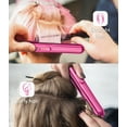 thumbnail image 6 of Terviiix 1/2'' Mini Ceramic Flat Iron Hair Straightener, Portable Worldwide Voltage for Travel, Pink, 6 of 6
