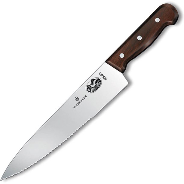 Victorinox 10" Sandwich Knife, Serrated / Straight Blade, Maple Wood