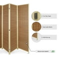 thumbnail image 2 of Hofitlead 4 Panel Bamboo Room Divider, 6 FT Tall Folding Privacy Screen, Portable Freestanding Wall Divider for Room,(Brown), 2 of 7