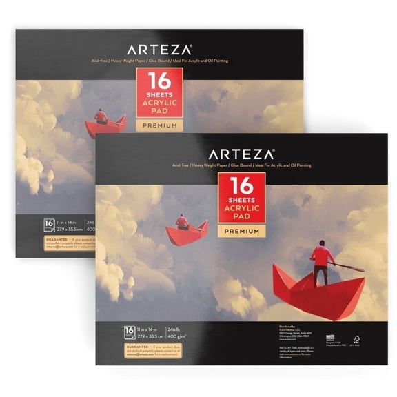 Arteza Acrylic Pad Value Pack, 11" x 14", 2 Pack