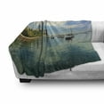 thumbnail image 3 of Illinois Soft Flannel Fleece Blanket, Lake Michigan Scenery with a Yacht Downtown Chicago Skyline Panoramic Landscape, Cozy Plush for Indoor and Outdoor Use, 50" x 70", Multicolour, by Ambesonne, 3 of 6