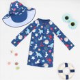 thumbnail image 2 of KPOPLK Baby Boy Girls Rash Guard Swimsuit Toddler Long Sleeve One Piece Zipper Bathing Suit Infant Swimming Suit(Navy,6-12 Months), 2 of 7
