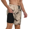thumbnail image 3 of Daiia Leopard Print Mens Swim Trunks Swim Shorts Quick Dry Swim Shorts with Mesh Lining Pockets-Small, 3 of 9