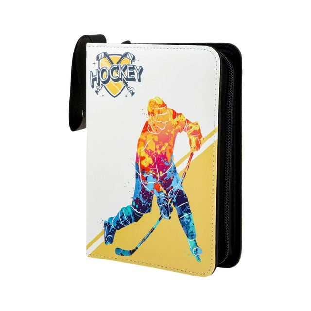 Coleccionista de tarjetas coleccionables, organizador de 400 bolsillos, protectores de portatarjetas de 3 anillos, carpeta de tarjetas de hockey para , amarillo