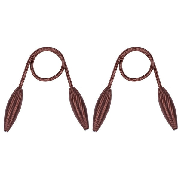 EeaseMX 2 alzapaños para cortinas, con forma de capullo, de cuerda decorativa, con hebilla de metal simple (café)