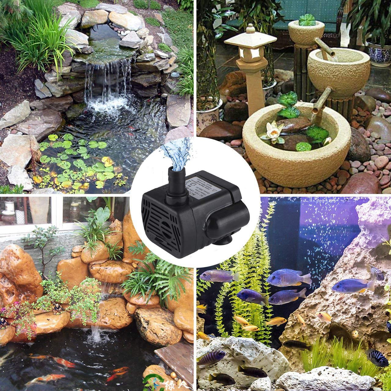 Simple Deluxe UL Listed Water Pump Submersible Pond Fish Tank Aquarium Fountain 