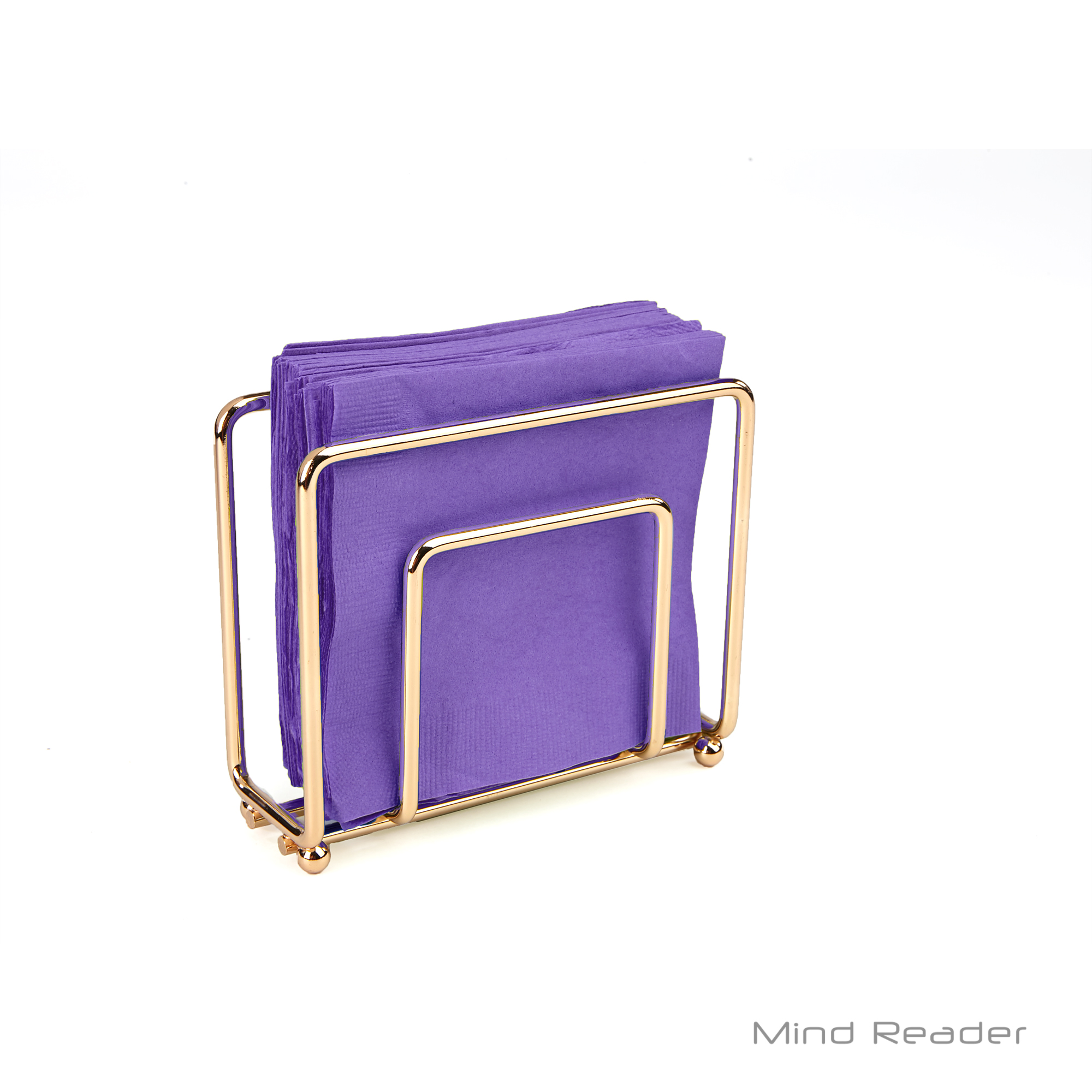 Mind Reader Stainless Steel Decorative Napkin Holder, Gold