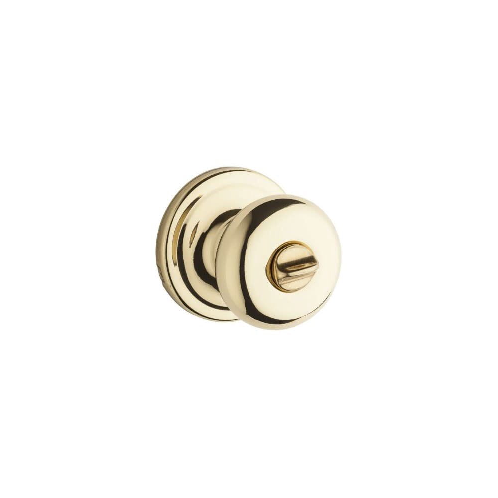 Kwikset Juno Bed/Bath Door Knob in Polished Brass
