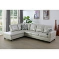 thumbnail image 2 of Ponliving 103.5" 2 Pieces Faux Leather L-Shaped Modern Sectional Sofa with Chaise, and Pillows for Living Room Powder Faux Leather Left Hand Facing, 2 of 2