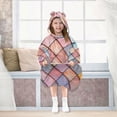 thumbnail image 7 of FORMRS Wearable Blanket Hoodie with Sleeves for Kids Cozy Flannel Sweatshirt, Pink Shimmering Pattern, 7 of 7
