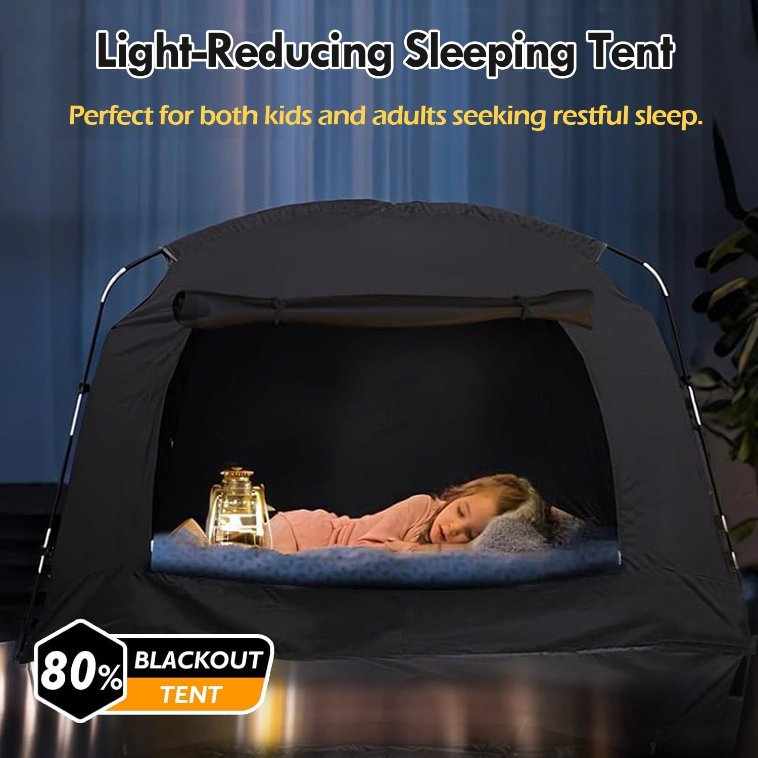 IC ICLOVER Bed Tent Twin Size, Indoor Portable Light Reducing Privacy Bed Canopy Breathable Lightweight Private Space Tent for Bed