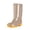 Khaki, variant on Women's Versatile Plus-Size Wading Mid-Calf Thick-Soled Mid-Heel Comfortable Rain Boots Purple 35