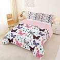 thumbnail image 2 of Erosebridal Teens Girls Colorful Butterflies Queen Comforter Set 3pcs,Floral Love Heart Bedding Comforter Set,Pink Reversible, 2 of 6