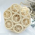 thumbnail image 4 of Bolsa De Hombro Bolsa tejido hueco circular Bolsa cruzado de verano para mujer Bolsa de playa con cuerda de papel (Beige) Hugtrwg Para Estrenar, 4 of 9