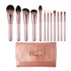 thumbnail image 1 of Juego de 12 brochas de maquillaje profesional con diseño de uva, asas de madera duradera y funda PU, ideal para un maquillaje preciso y cómodo., 1 of 6