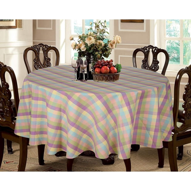 Mantel Urban Villa Buffalo Check 100% algodón, 180 cm, redondo