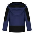 thumbnail image 6 of Mens Windbreaker Jackets Windbreaker Front-Zip Jacket Unisex Hooded Long Sleeve Patchwork Zipper Hardshell Fleece Hiking Wear Outerwear Coat Dark Blue XL, 6 of 7