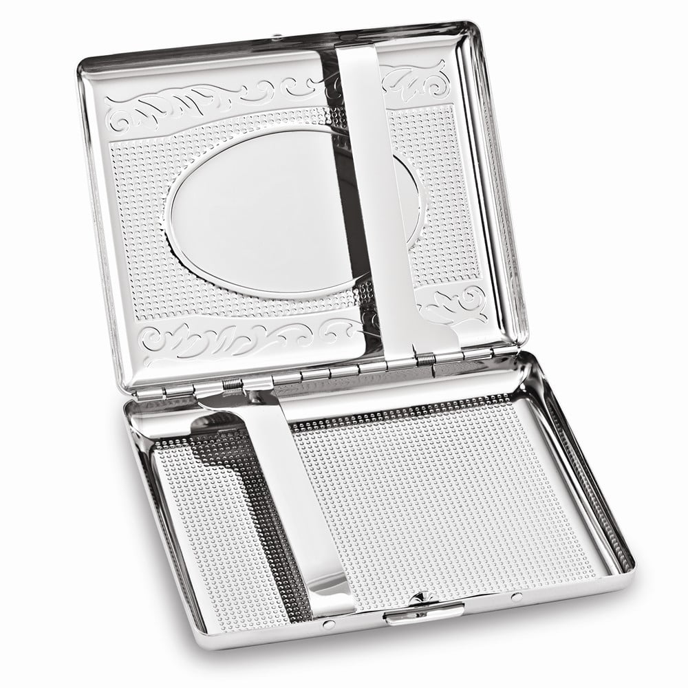 Nickel-plated Etched Cigarette/Card Case - Engravable Personalized Gift Item