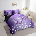 thumbnail image 3 of Castle Fairy Purple Floral Butterflies Bedding Comforter Set 7-Piece for Kids Children Teens,Dreamy Princess King Bedding Sets,Crystal Bling Glitter Splash Ultra Soft Bed Sheets,Luxury Bedroom Decor, 3 of 8