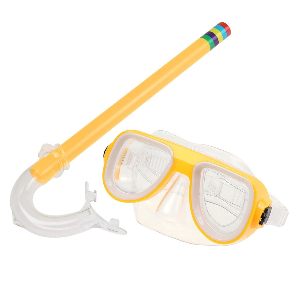 Kids Water Sports Anti Fog Underwater Equipment Scuba Diving Mask Kids Diving Goggles Children Snorkeling Gear Snorkel Mask Set YELLOW