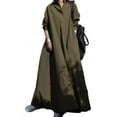 thumbnail image 2 of JUNWELL Robe Maxi Décontractée à Coupe Ample pour Femmes, Robe en Coton et Lin Polyvalente, Robes Chemise à Col en V pour Femmes, Coupe Décontractée et Ample pour le Printemps, 2 of 7
