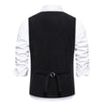 thumbnail image 6 of RYDCOT Men's Corduroy Dress Vest V-Neck Vintage Western Cowboy Waistcoat Sleeveless Jacket Slim Fit Casual Business Single-Breasted Suit Vests with Muti Pocket Black, 6 of 9
