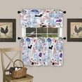 thumbnail image 3 of 3 Piece Kitchen Curtains Tiers and Valances Set, Thanksgiving Autumn Orange Tones Bohemian Floral Print Boho Rod Pocket Short Window Treatment Tiers Curtains Panel and Valance for Cafe Bathroom, 3 of 6