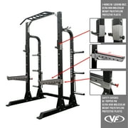 Valor Fitness Half Rack Squat Machine – 5 Position Multi-Grip Pull Up Station - Adjustable Height, Plate & Bar Storage, and Resistance Band Pegs – Max 1000 lbs – Power Rack Equipment -BD-58