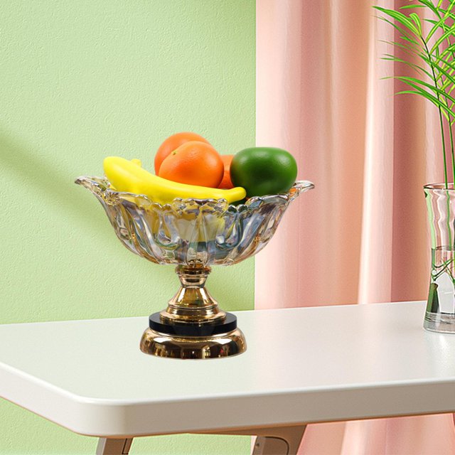 Centro de mesa de frutero con patas, cuencos en relieve de vidrio para encimera de cocina, multiusos para sala de estar, mesa de centro, restaurantes flor BLESIY Tazón de frutas