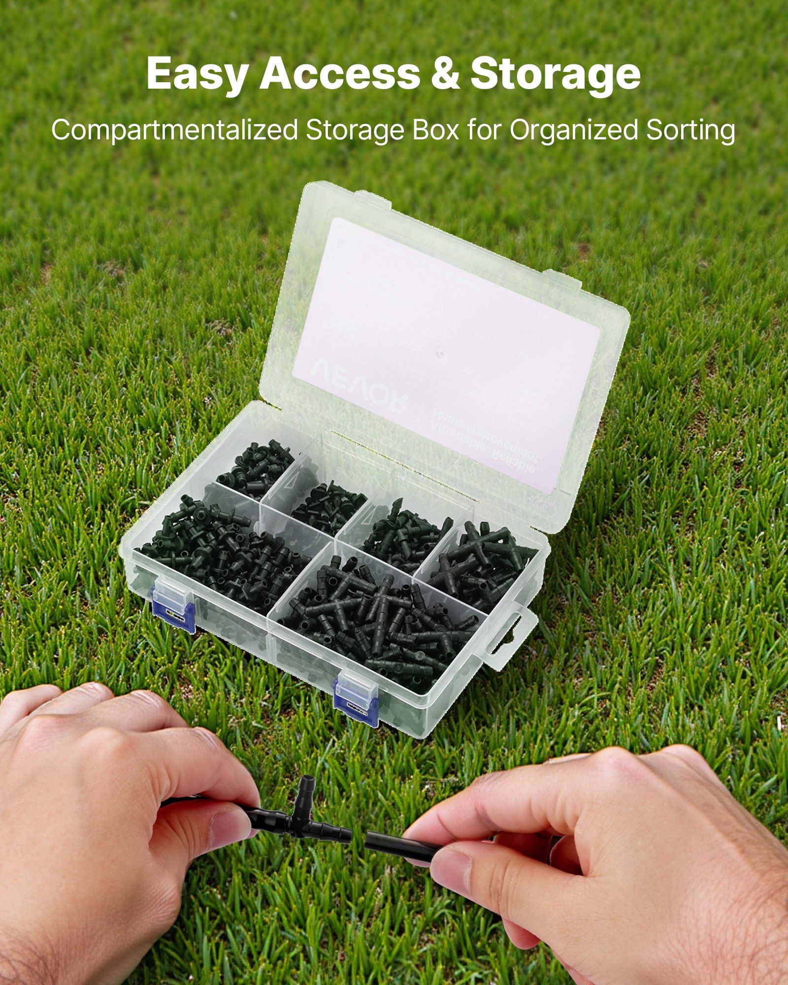 300Pcs Drip Irrigation Fitting Parts Kit for 1/4" Tubing for Yard Garden Lawn
