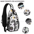 thumbnail image 2 of Sling Backpack,Black Halloween Witchcraft Elements Crossbody Bag with Water Bottle Holder,Waterproof Sling Bag for Men/Women with Chest Phone Holder for Hiking,Travel, 2 of 6