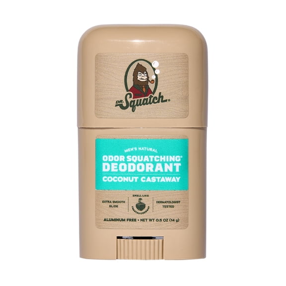 Dr. Squatch Mini Natural Men's Deodorant - Aluminum Free - Coconut Castaway (0.5 oz)