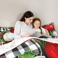thumbnail image 5 of Feelyou Cartoon Xmas Ball 01, Red White Plaid Twin Comforter Sets, Merry Christmas Reversible Bedding Set, Breathable Home Decor,2 Pieces, 5 of 8