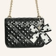 thumbnail image 2 of Unique Bargains 1 Pc Fashion Polka Dot Print Scarf Handbag Charm Bag Accessories Black, 2 of 5