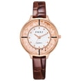 thumbnail image 1 of Reloj de cuarzo para mujer, relojes para mujer, moda para mujer, cristal dorado, cuero, analógico, reloj de pulsera de cuarzo, el reloj, 1 of 3