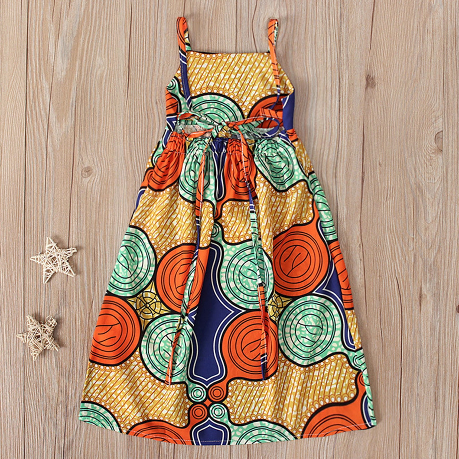 Baby Girl Yellow Organza Ruffle Bowknot Sleeveless Spaghetti Strap Princess Dress