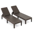 thumbnail image 1 of Costway 2 PCS Outdoor Chaise Lounger Chair 4-Position Reclining Chair with Waterproof Rattan Brown, 1 of 10