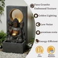 thumbnail image 4 of 28’’ Buddha Led Waterfall Fountain, 2 LED Warm Lights Lit Up The Fountain Appearance, 6-Foot Power Cord., 4 of 9