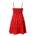 thumbnail image 5 of Laqbezok Spaghetti Strap Summer Dress, Smocked Bodice Tiered Ruffle Mini Sun Dress, Casual Sleeveless Beach Party Dress, Solid Color Flowy Short Dress, 5 of 8