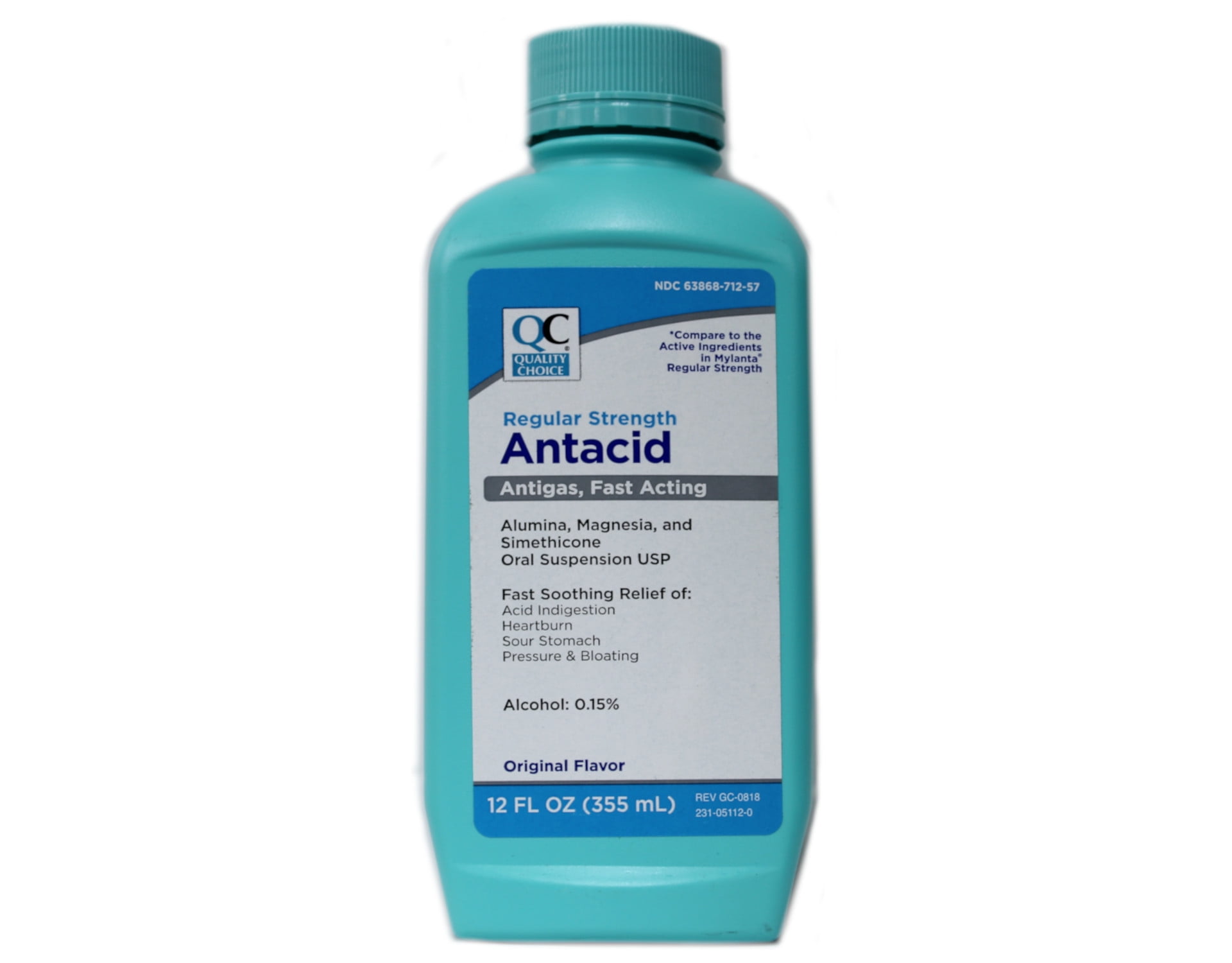 Quality Choice Antacid Regular Strength Mylanta Antigas Original Flavor 12 Oz